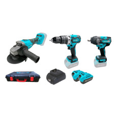 Набір акумуляторних інструментів Grand №3 PROF (МШУ-20BL/PRO+ДА-20/13UBL+АГ-800UBL)