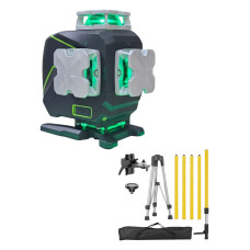 Лазерний рівень Huepar S04CG Ultimate Edition + штанга Yellow 3.7м