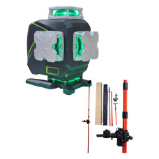 Лазерний рівень Huepar S04CG Ultimate Edition + штанга Red 4м